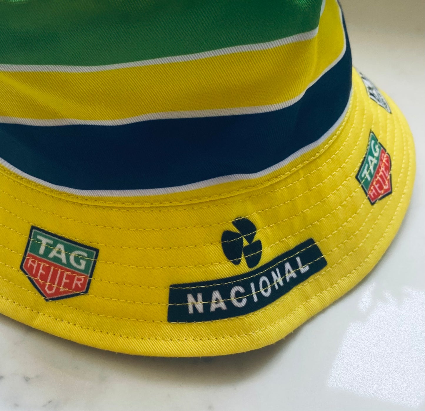 Ayrton Senna F1 Helmet Bucket Hat