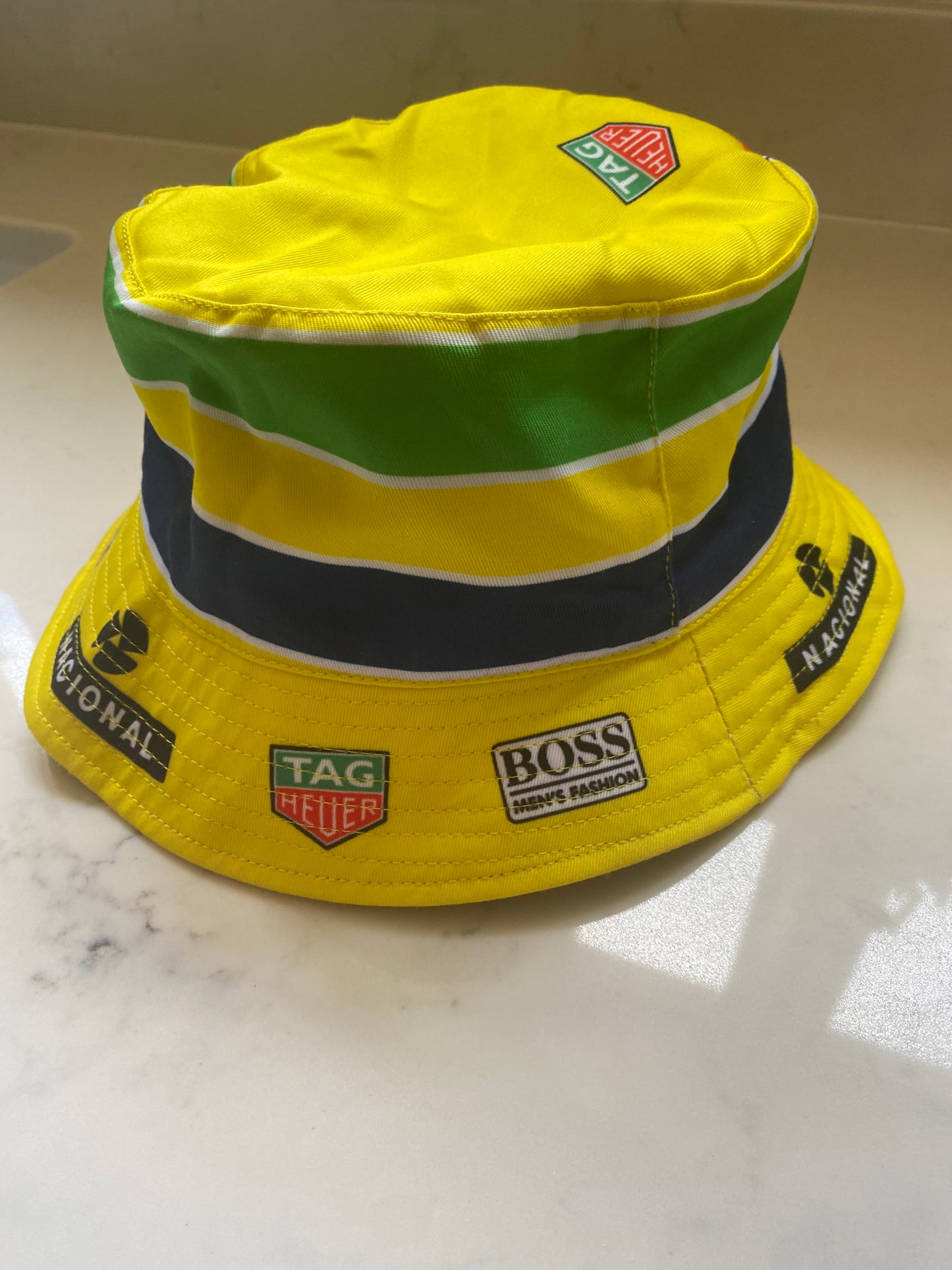 Ayrton Senna F1 Helmet Bucket Hat